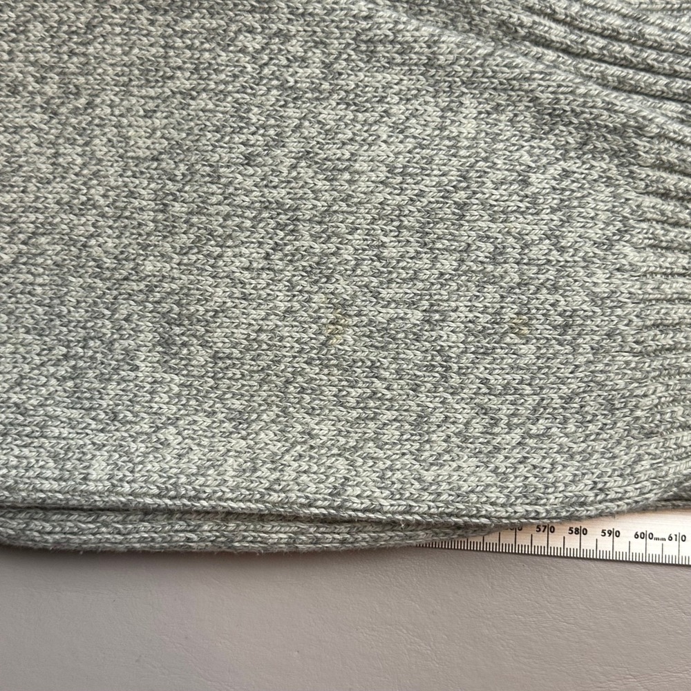 VINTAGE Cotton Club American Flag Sweater L 90s Grandpa Knit Coastal Grey‎ - Picture 10 of 11